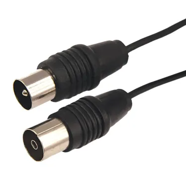 ВЧ кабель, ТВ гнездо - ТВ штекер, длина 3 метра, чeрный,