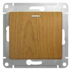 Выключатель одноклавишный, с подсветкой, в рамку, схема 1а, дуб