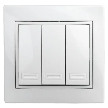 Выключатель Intro Plano 1-106-01 тройной, 10А-250В, IP20, СУ, Plano, белый