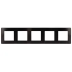 Рамка для розеток и выключателей Серия 12 12-5105-06 на 5 постов, Сатин, чёрный