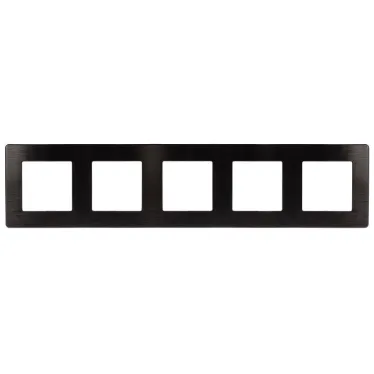 Рамка для розеток и выключателей Серия 12 12-5105-06 на 5 постов, Сатин, чёрный