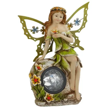 Садовый светильник на солнечной батарее, полистоун, цветной, 27 см SL-RSN27-ELF