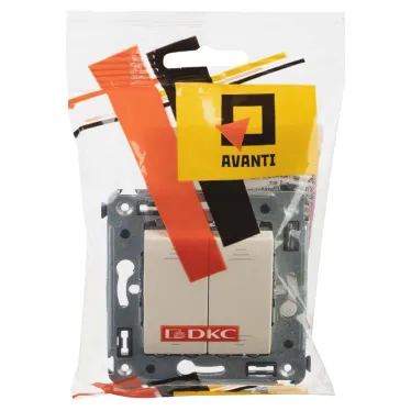 Avanti Выключатель двухклавишный в стену, ''Ванильная дымка''