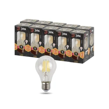 Лампа светодиодная филаментная F-LED A60-9W-827-E27 (филамент, груша, 9Вт, тепл, Е27) (10/100/1500)