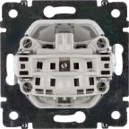 VALENA Розетка с заземлением со шторками с крышкой в рамку слоновая кость