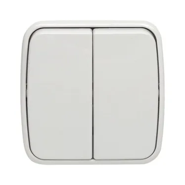 Выключатель Минск двухклавишный ОП 10А белый