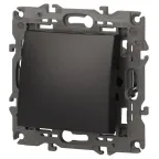 Кнопка, 10АХ-250В, Elegance, антрацит (10/100/3000) 14-1111-05