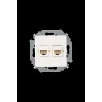 15 Розетка компьютерная двойная RJ45 кат.5е слоновая кость