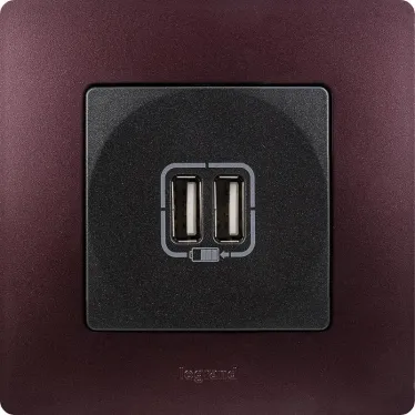 ETIKA Зарядное устройство с двумя USBразьемами 240В/5В 2400мА антрацит