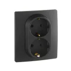 ETIKA Розетка 2X2К+З немецкий стандарт винтовые зажимы 16 А 250 В антрацит