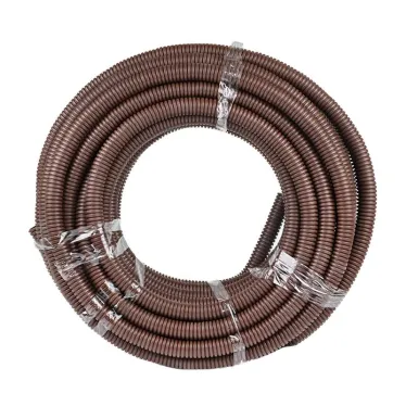 Труба гофрированная ПВХ с зондом под темное дерево d25мм (25м) Plast PROxima