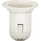 Патрон люстровый Е27 пластик с кольцом белый