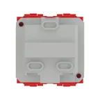 BRAVA Розетка 2 модуля с заземлением со шторками красная (10 шт)