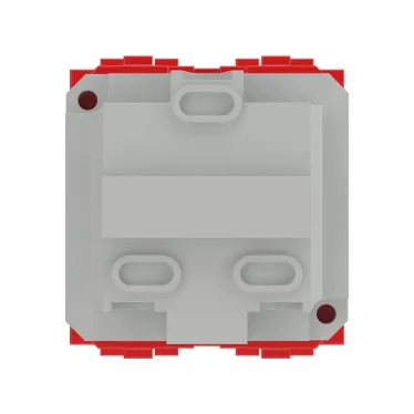 BRAVA Розетка 2 модуля с заземлением со шторками красная (10 шт)