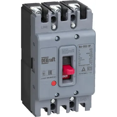 Силовой автоматический выключатель для защиты двигателя 3P 100А 25кА ВА-302