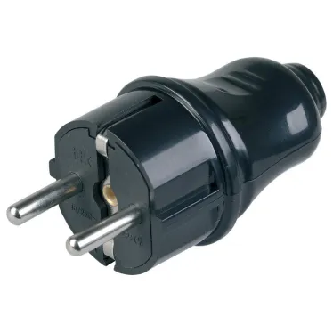 Евровилка прямая черная 16А