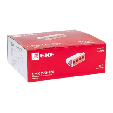 Клемма СМК 773-174 (с пастой) 4 отверстия 2.5-6.0мм2 (уп.50шт.) PROxima