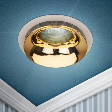 Встраиваемый светильник декоративный KL103 WH/GD MR16 GU5.3 белый золото