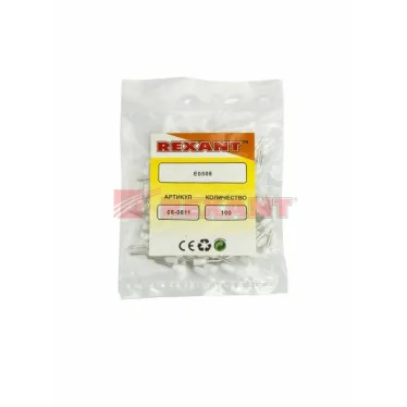 Наконечник штыревой втулочный изолир F-8 мм 0.5 кв мм (НШВи 0.5-8) белый, REXANT