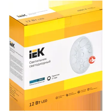 Светильник светодиодный ДПБ 2009 12Вт IP20 4000К круг белый IEK