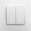 ETIKA Выключатель двухклавишный с подсветкой белый безвинтовые зажимы 10АХ