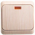 ЭТЮД Выключатель одноклавишный наружный с подсветкой сосна сх.1