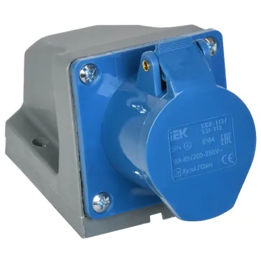 Розетка кабельная 16А 2Р+E IР44 на поверхность 230В 113