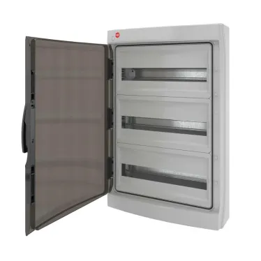 Щит настенный с дверцей 54 модуля IP65 серый с клеммным блоком 63А