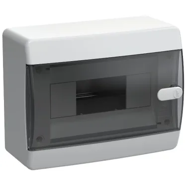 Корпус пластиковый навесной на 8 модулей ЩРН-П-8 IP41 UNION Compact черная прозрачная дверь