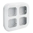 Quteo Рамка 4 поста для наружного монтажа белая