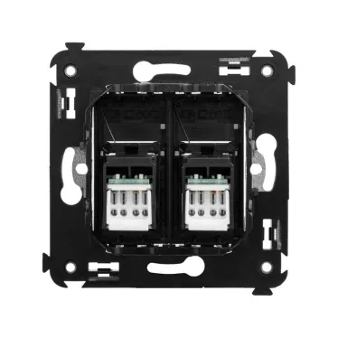 Avanti Розетка RJ-45 в стену, 5e двойная,Черный квадрат