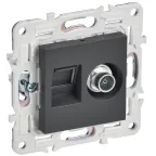 SKANDY Розетка двойная TV+RJ45 кат.5E SK-A14T титан IEK