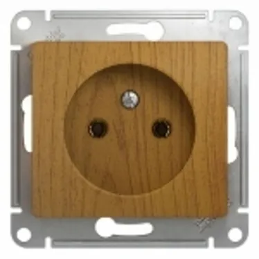 GLOSSA Розетка без заземления дуб в рамку