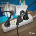 Удлинитель c заземл., 3х1мм2, 16А, ПВС, 4гн, 3м (20/600) U-4e-3m-3x1