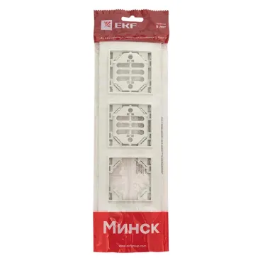 Рамка Минск 4-местная горизонтальная белая