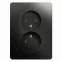 GLOSSA Розетка двойная без заземления антрацит в сборе