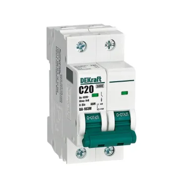 Выключатель автоматический без теплозащиты 2P 20А х-ка C 6кА ВА-103M
