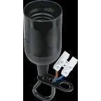 Патрон подвесной Е27 с проводом и клеммной колодкой пластик черный