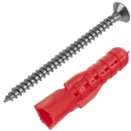 Шуруп универсальный 3.5х50 потайная головка оцинкованный + дюбель трехсегментный 6х35 (24шт)