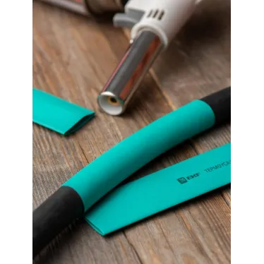 Трубка термоусаживаемая ТУТ нг 25/12,5 зеленая в отрезках по 1м PROxima