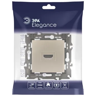 Розетка HDMI, Эра Elegance, шампань, 14-3114-04