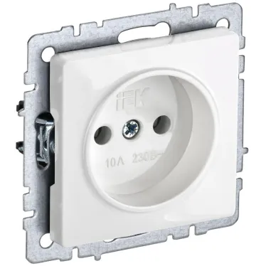 BRITE Розетка без заземления без защитных шторок 10А РС10-1-0-БрБ белый