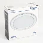 Светильник светодиодный ДВО-9w 4500К 720Лм белый