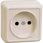 ОКТАВА Розетка без крышки наружная бежевая 10А