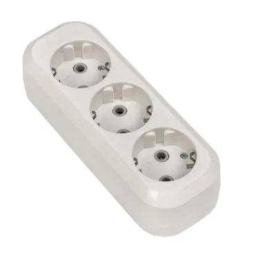 Колодка 3 гнезда с заземлением 16А Эксперт