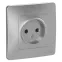 BLANCA скрытой установки розетка без заземления без шторок 16А, 250В, алюминий