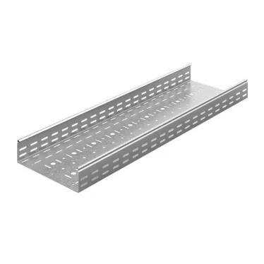 Универсальный лоток перфорированный 200х80х3000, толщина 1,5 мм, Сендзимир цинк