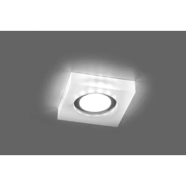 Светильник ИВО-50w G5.3 со светодиодной подсветкой 4000К квадратный белый матовый хром