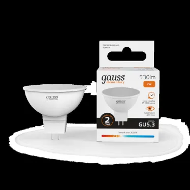 Лампа светодиодная LED 7 Вт 530 лм 3000К софит MR16 теплый GU5.3 AC 220В Elementary Gauss