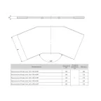 Крышка на угол 45 град. горизонтальный для лестничнго лотка 200мм HDZ
